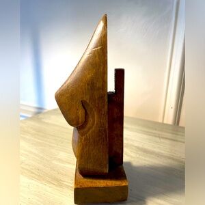 Vintage Wooden Face Eyeglass Holder